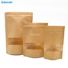 Kaffee-verpackende stehende Beutel-Folien-Kraftpapier-Papiertüten mit klarem Fenster für Nahrung